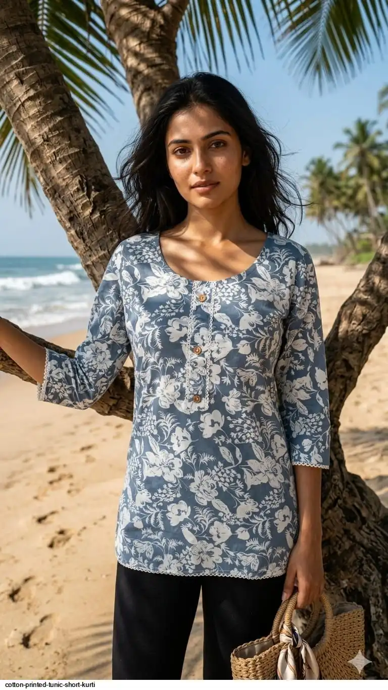 COTTON PRINTED TUNIC SHORT KURTI F