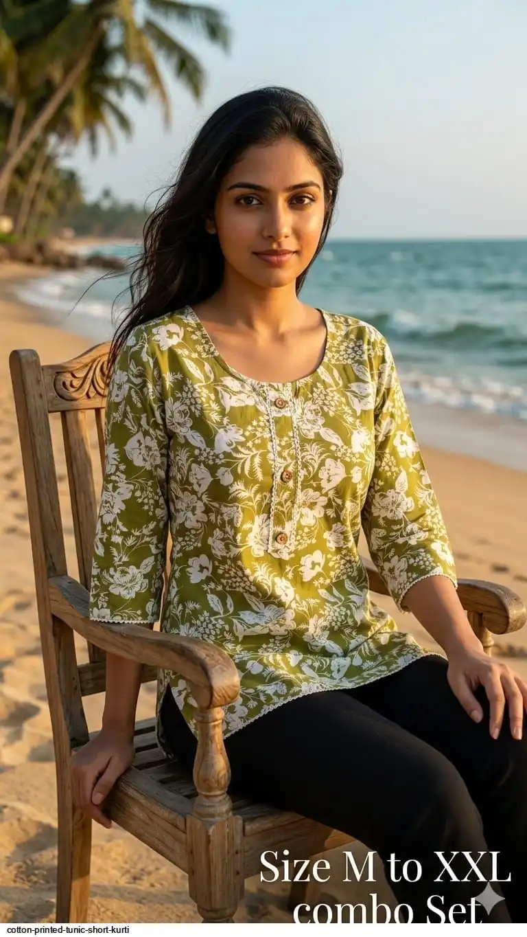 COTTON PRINTED TUNIC SHORT KURTI I
