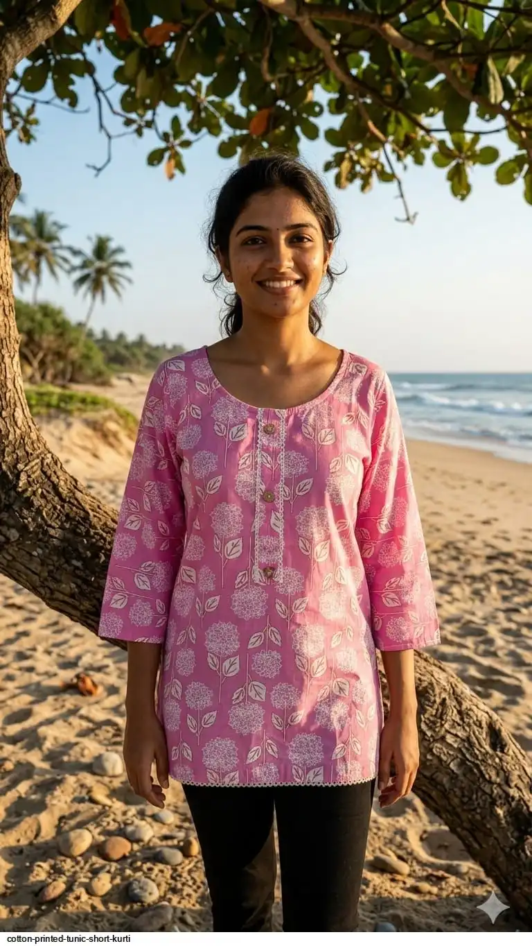 COTTON PRINTED TUNIC SHORT KURTI J