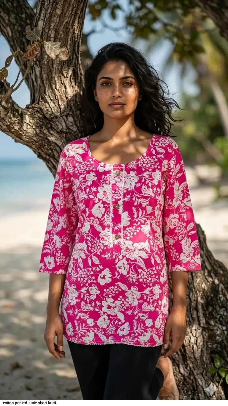 COTTON PRINTED TUNIC SHORT KURTI N