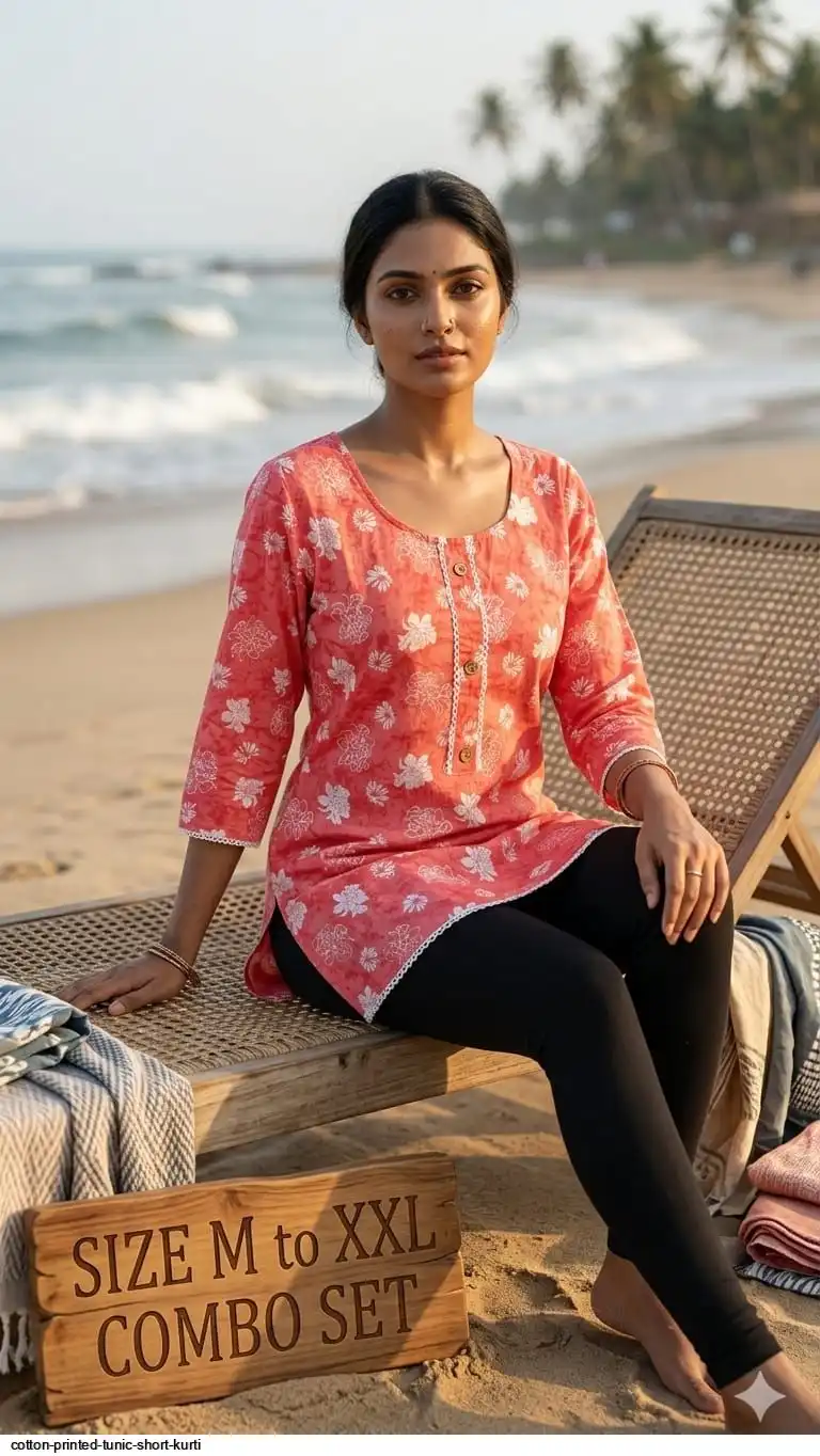 COTTON PRINTED TUNIC SHORT KURTI P