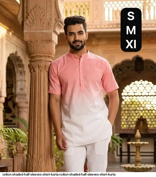 COTTON SHADED HALF SLEEVES SHORT KURTA COTTON SHADED HALF SLEEVES SHORT KURTA 7