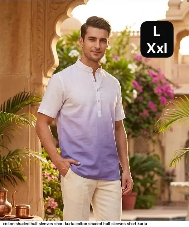 COTTON SHADED HALF SLEEVES SHORT KURTA COTTON SHADED HALF SLEEVES SHORT KURTA 10
