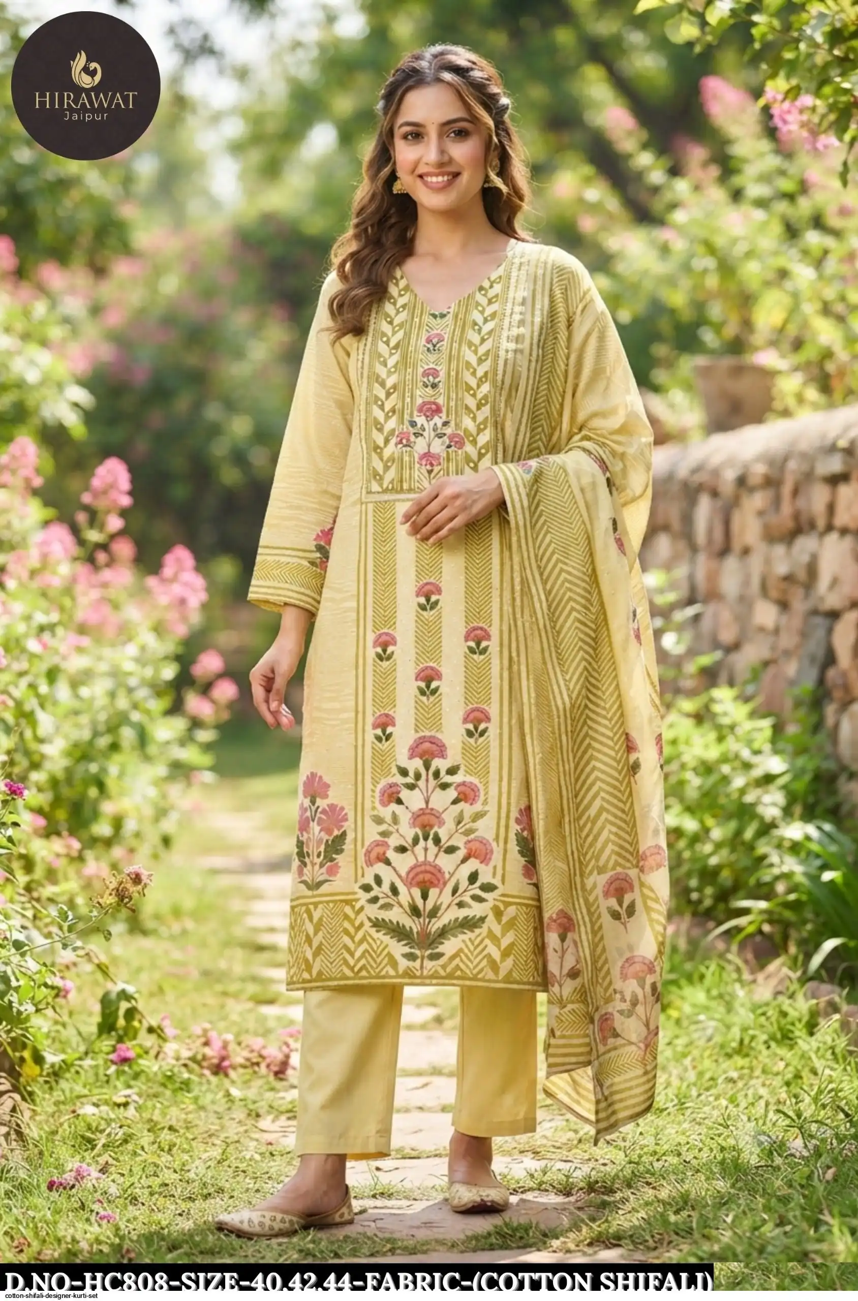 COTTON SHIFALI DESIGNER KURTI SET HC808