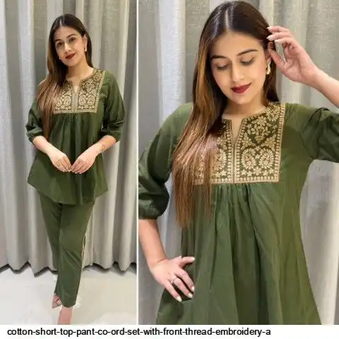 Cotton Short Top Pant Co-Ord Set – Wholesale Embroidered