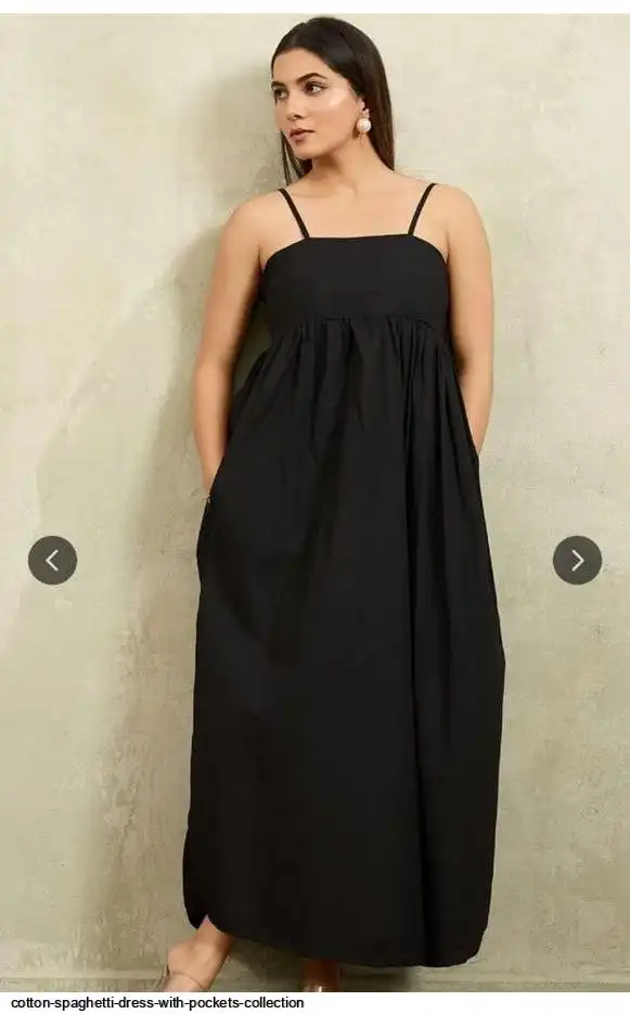 COTTON SPAGHETTI DRESS WITH POCKETS COLLECTION A