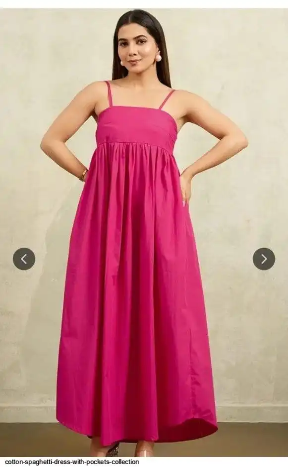 COTTON SPAGHETTI DRESS WITH POCKETS COLLECTION B