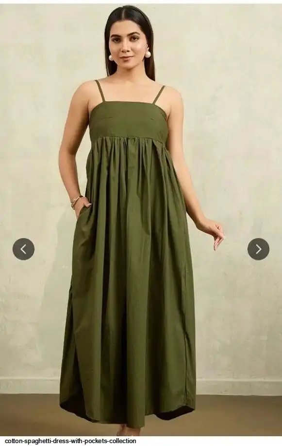 COTTON SPAGHETTI DRESS WITH POCKETS COLLECTION C