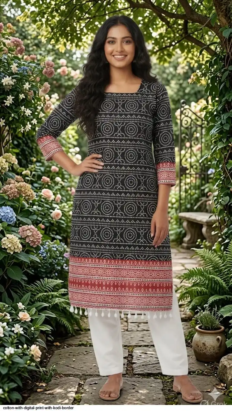 COTTON WITH DIGITAL PRINT WITH KODI BORDER B