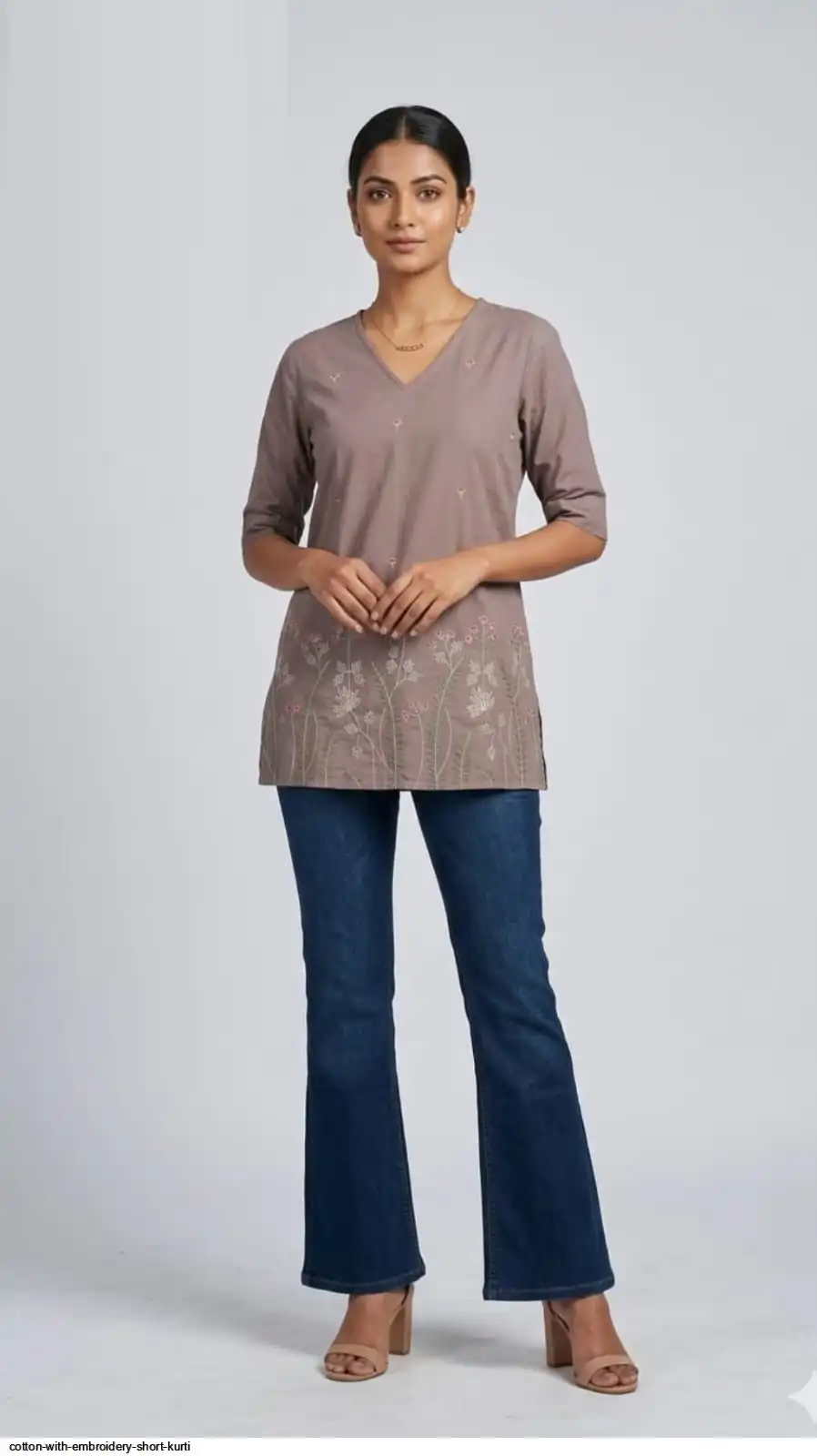 COTTON WITH EMBROIDERY SHORT KURTI B