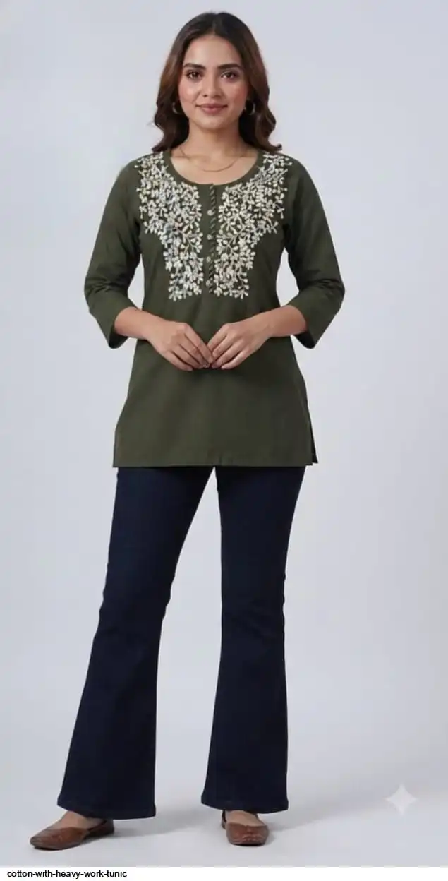 COTTON WITH HEAVY WORK TUNIC A