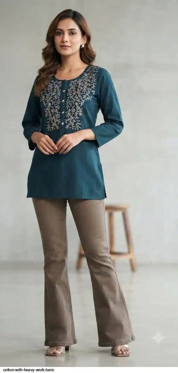 COTTON WITH HEAVY WORK TUNIC F