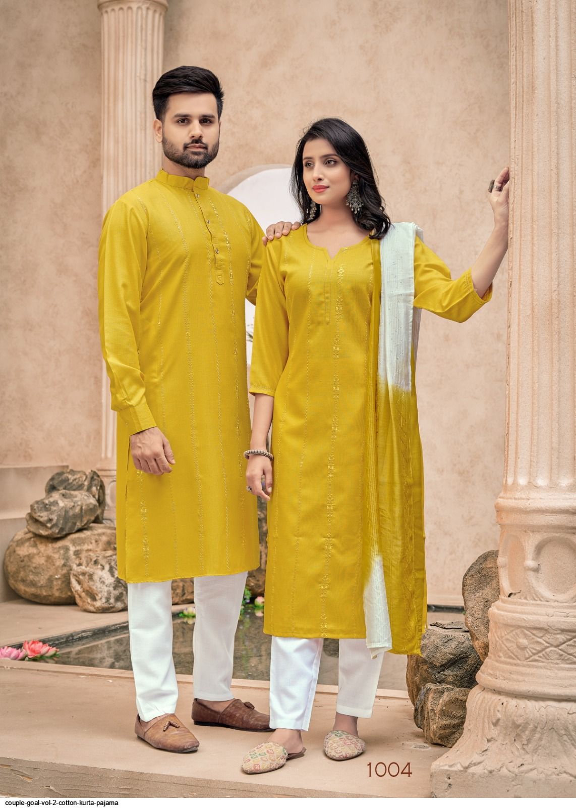 Yellow Rayon Kurta Set With Legging 264576