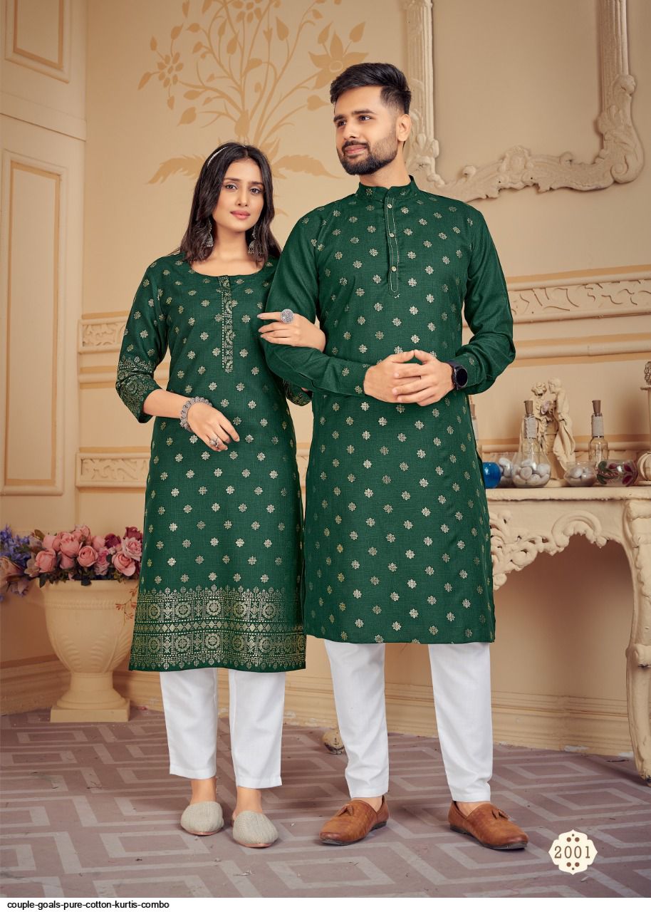 Couple Goals Pure Cotton KURTIS COMBO