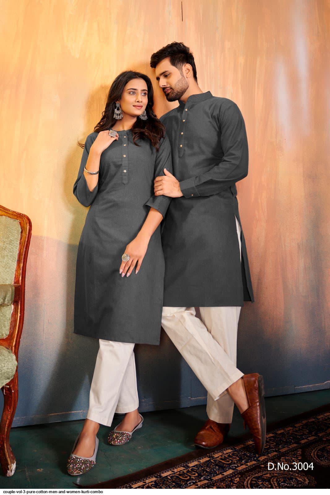 Buy Zarkle Men And Women White Foil Print Pure Cotton Couple Kurta Pajama  And Kurti Pant Set (Men-M And Women-M) Online at Best Prices in India -  JioMart.