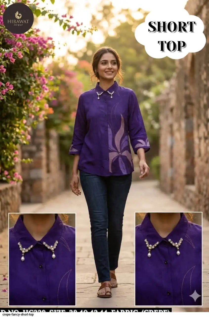 CREPE FANCY SHORT TOP B