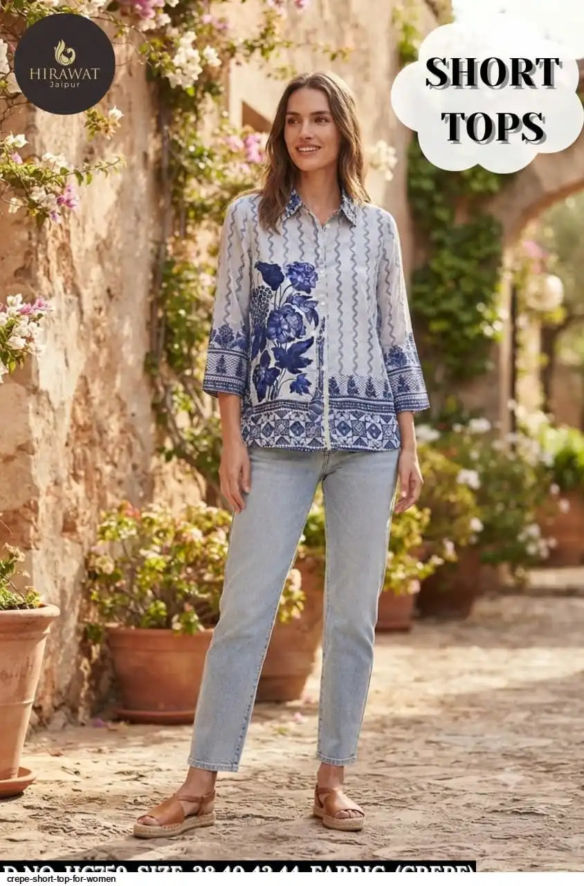 CREPE SHORT TOP FOR WOMEN A