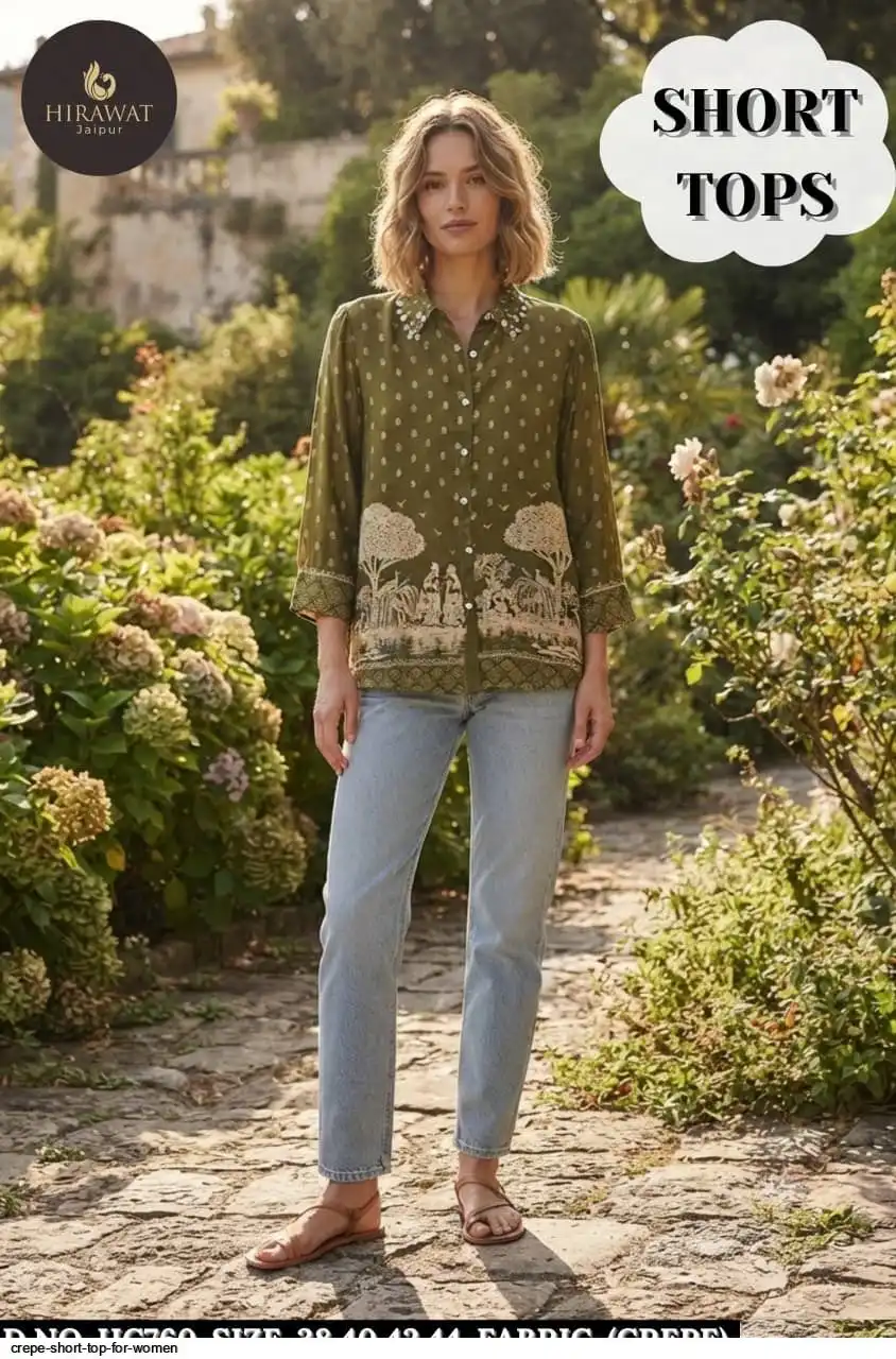 CREPE SHORT TOP FOR WOMEN B