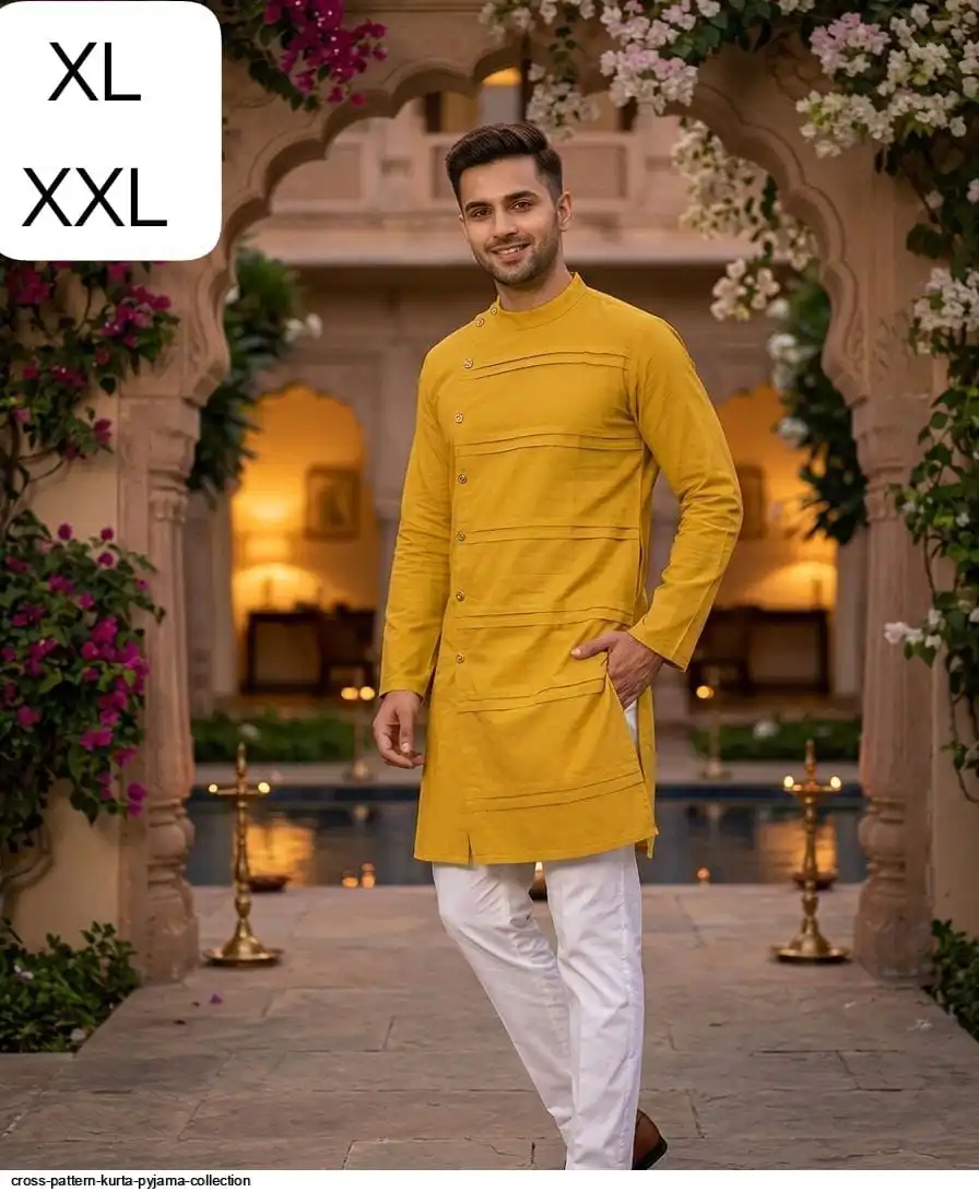 CROSS PATTERN KURTA PYJAMA COLLECTION 4