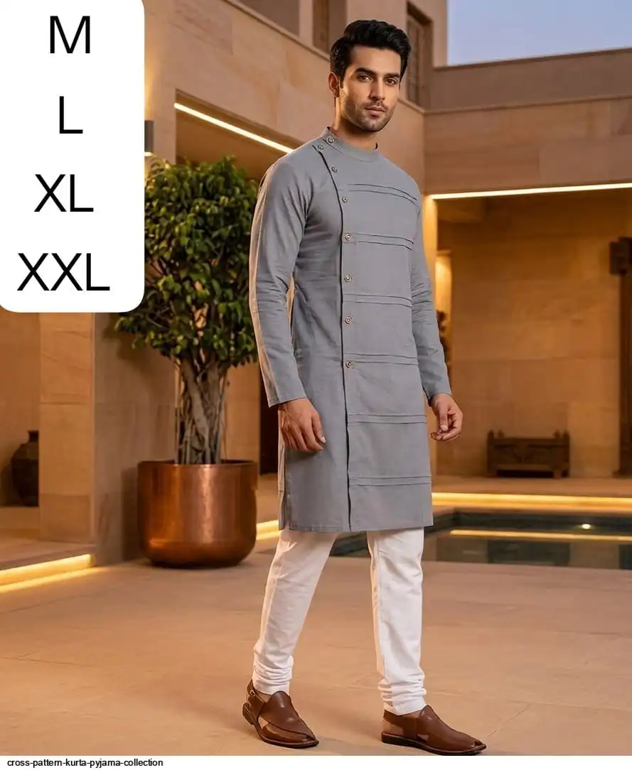 CROSS PATTERN KURTA PYJAMA COLLECTION 10