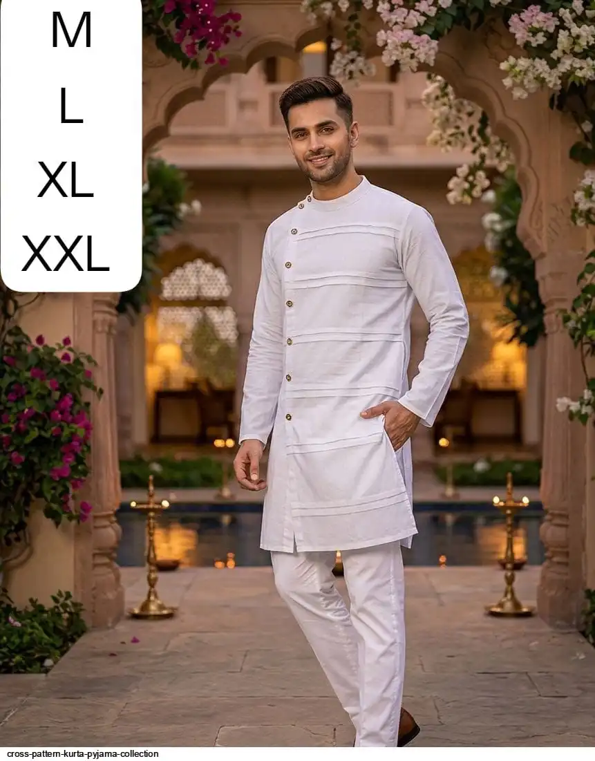 CROSS PATTERN KURTA PYJAMA COLLECTION 12