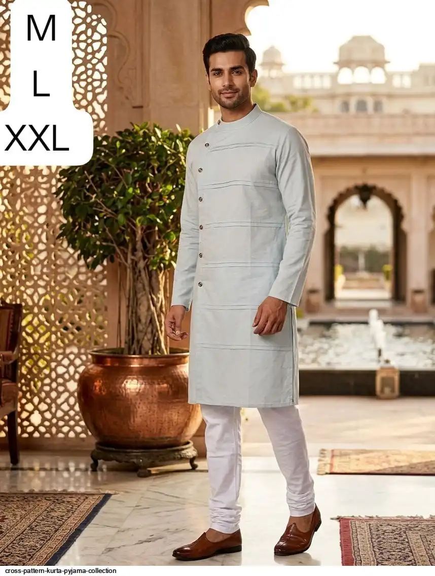 CROSS PATTERN KURTA PYJAMA COLLECTION 14