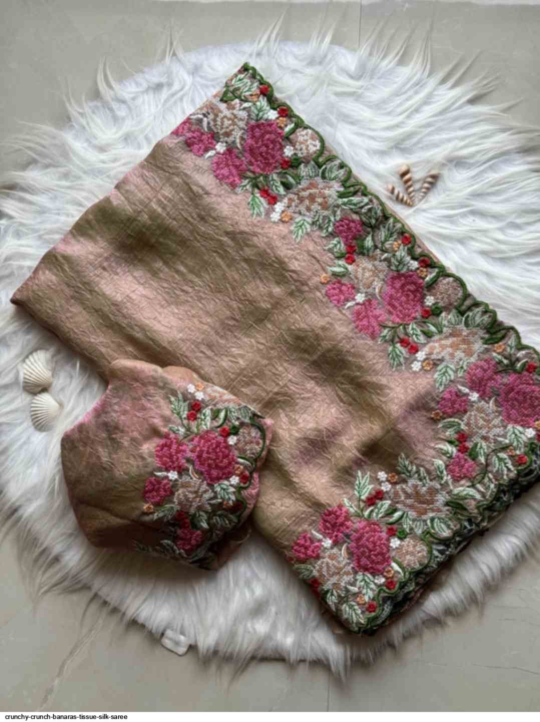 CRUNCHY CRUNCH BANARAS TISSUE SILK SAREE D