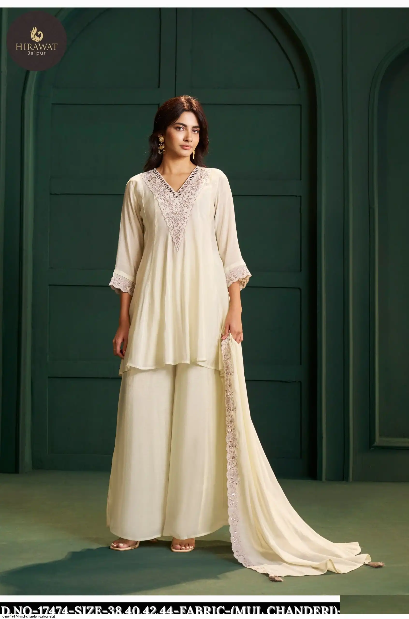 D NO 17474 MUL CHANDERI SALWAR SUIT A
