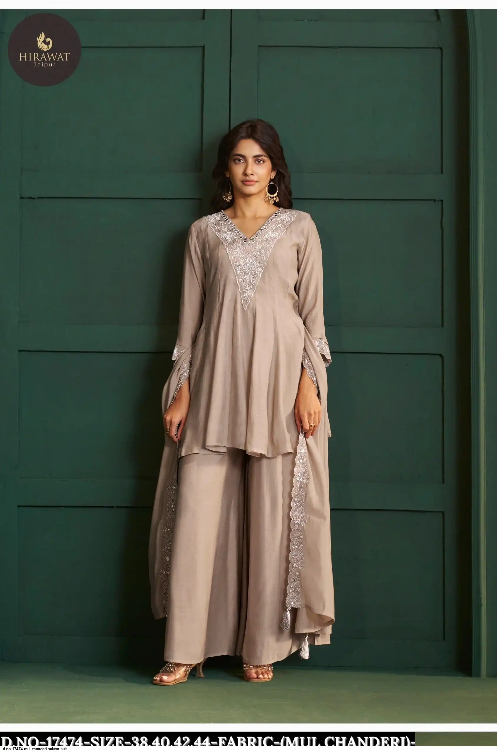 D NO 17474 MUL CHANDERI SALWAR SUIT B