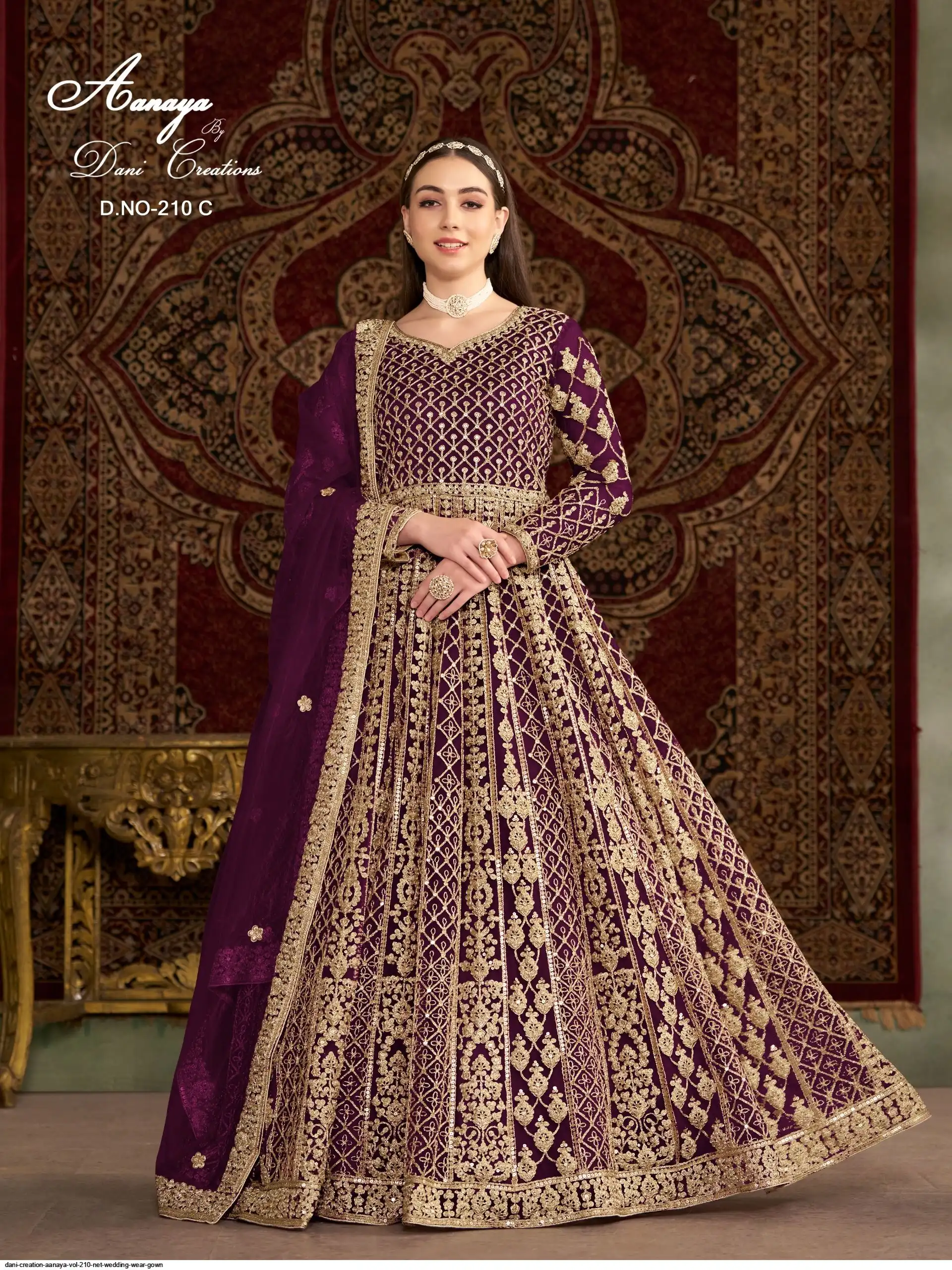 DANI CREATION AANAYA VOL 210 NET WEDDING WEAR GOWN C