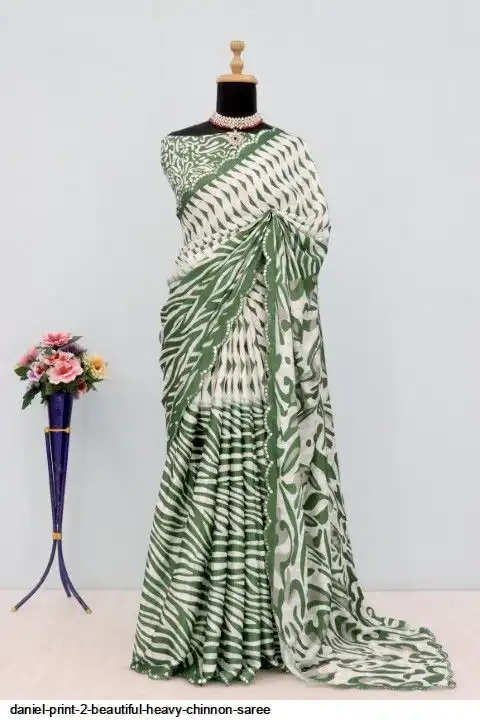 Daniel Print Daniel Print 2 BEAUTIFUL HEAVY CHINNON SAREE