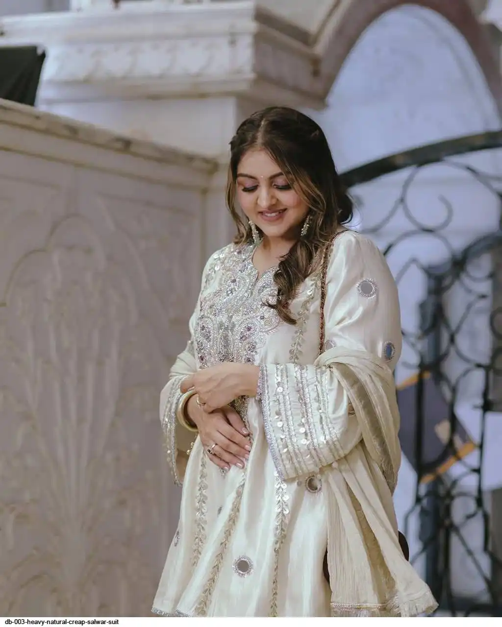 DB 003 HEAVY NATURAL CREAP SALWAR SUIT 2