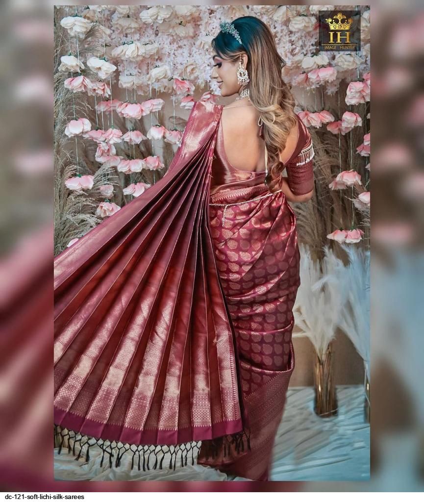 DC 121 SOFT LICHI SILK SAREES