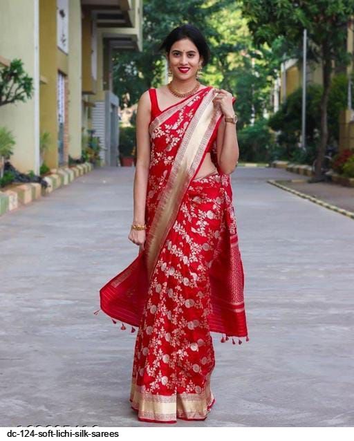 DC 124 SOFT LICHI SILK SAREES