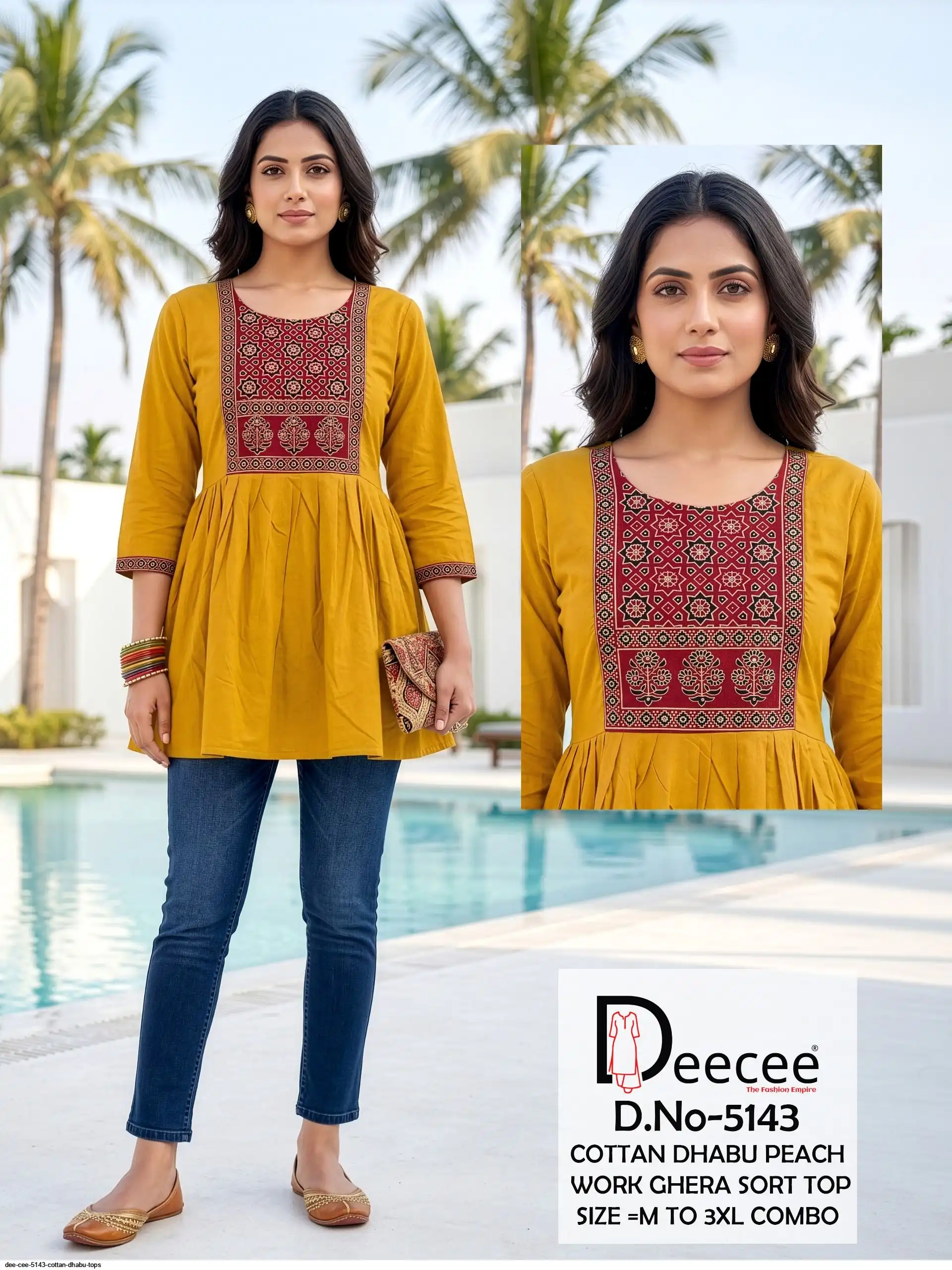 DEE CEE 5143 COTTAN DHABU TOPS C