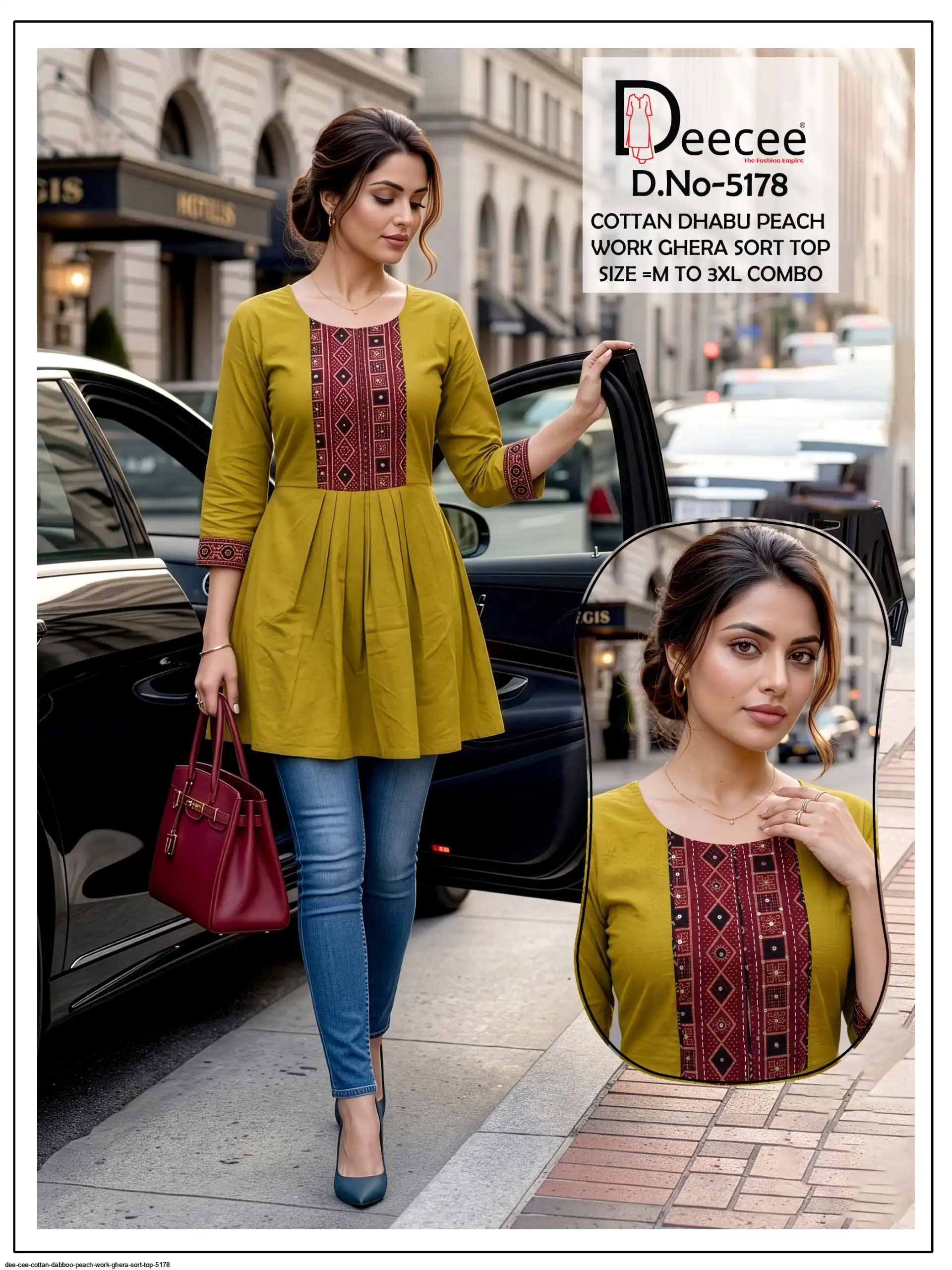 DEE CEE COTTON DABBOO PEACH WORK GHERA SORT TOP 5178 F