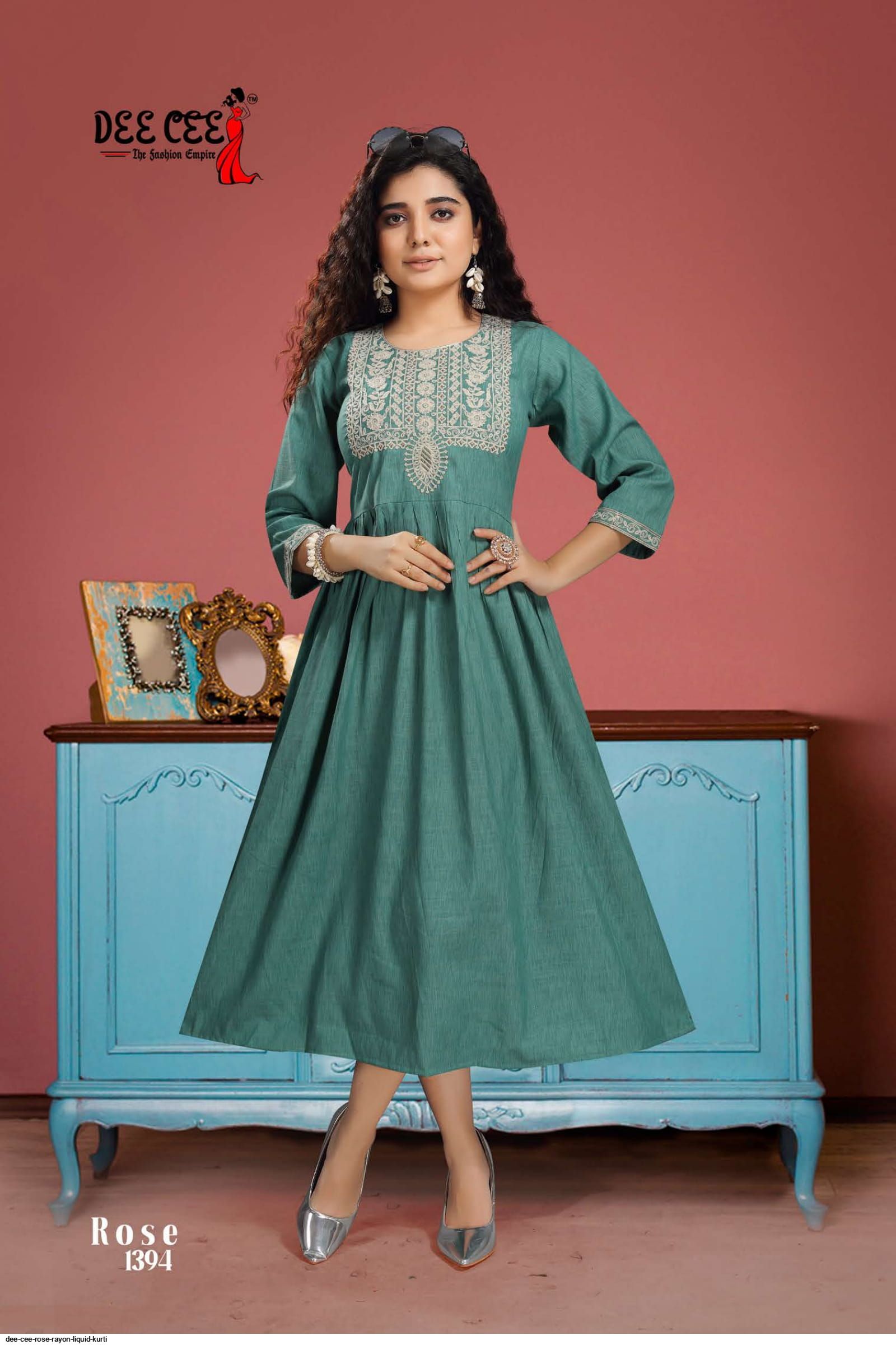 DEE CEE Rose Rayon Liquid KURTI