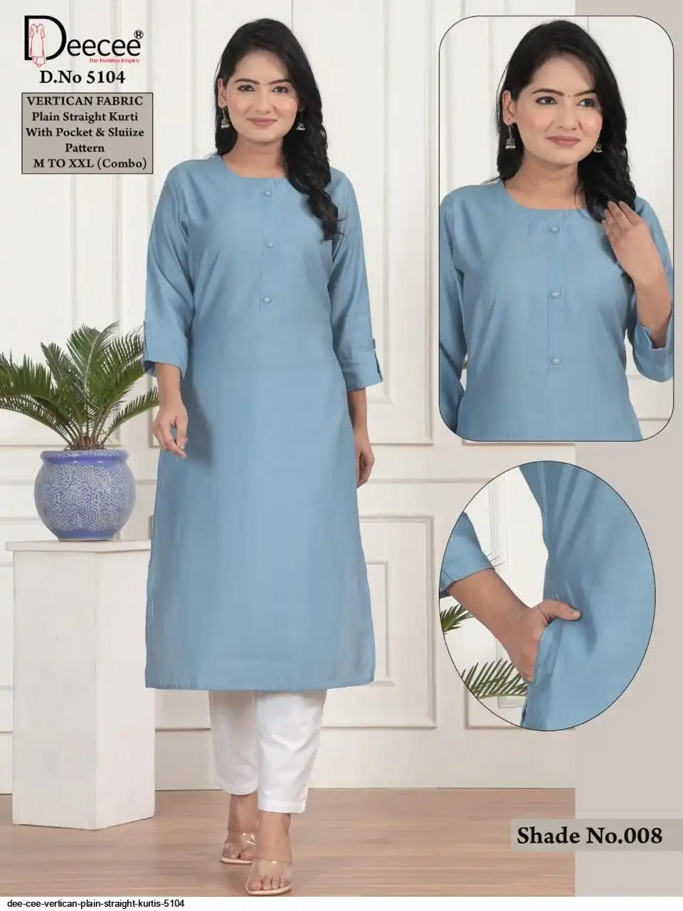 DEE CEE VERTICAN PLAIN STRAIGHT KURTIS 5104 B