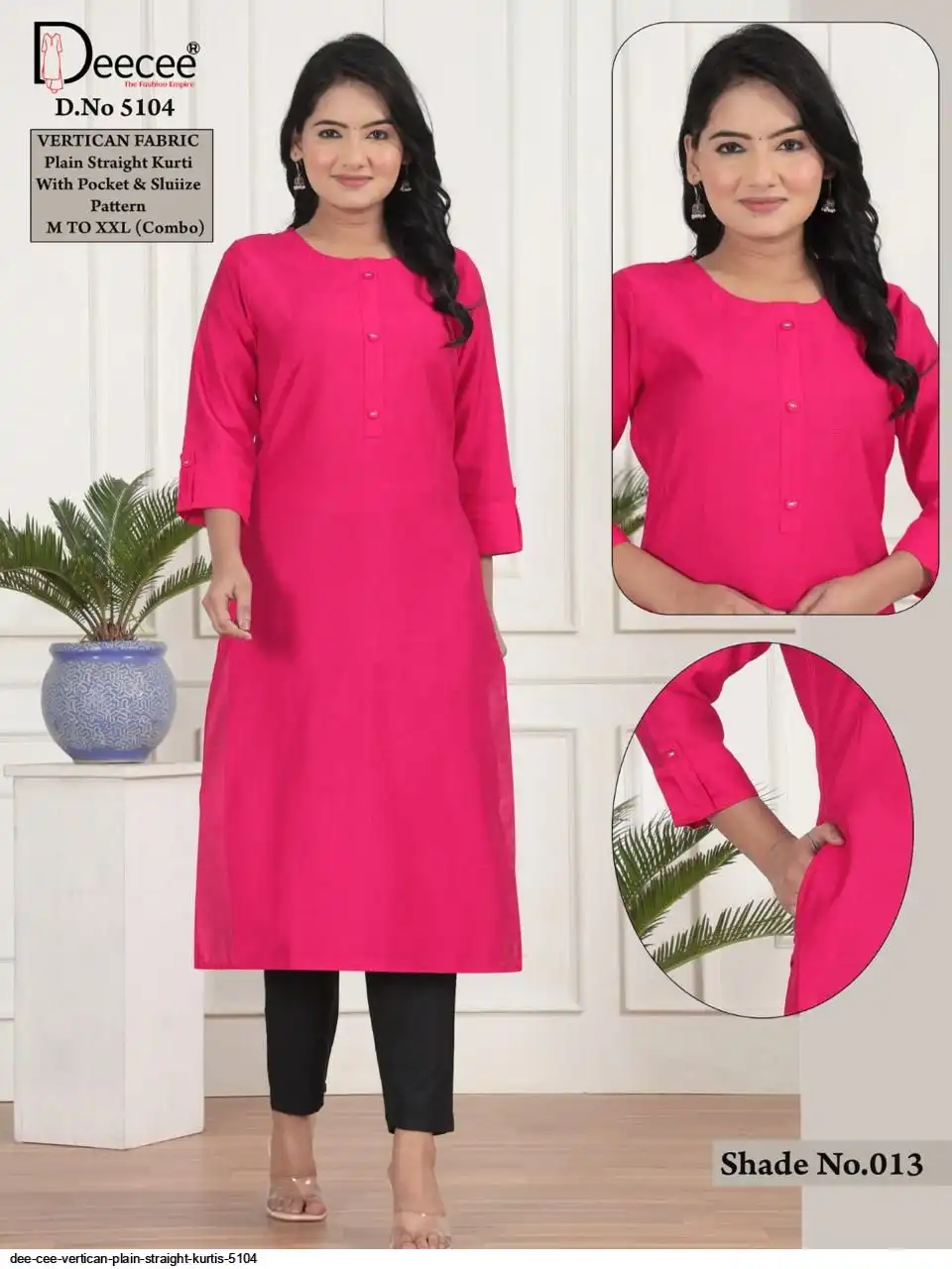 DEE CEE VERTICAN PLAIN STRAIGHT KURTIS 5104 M