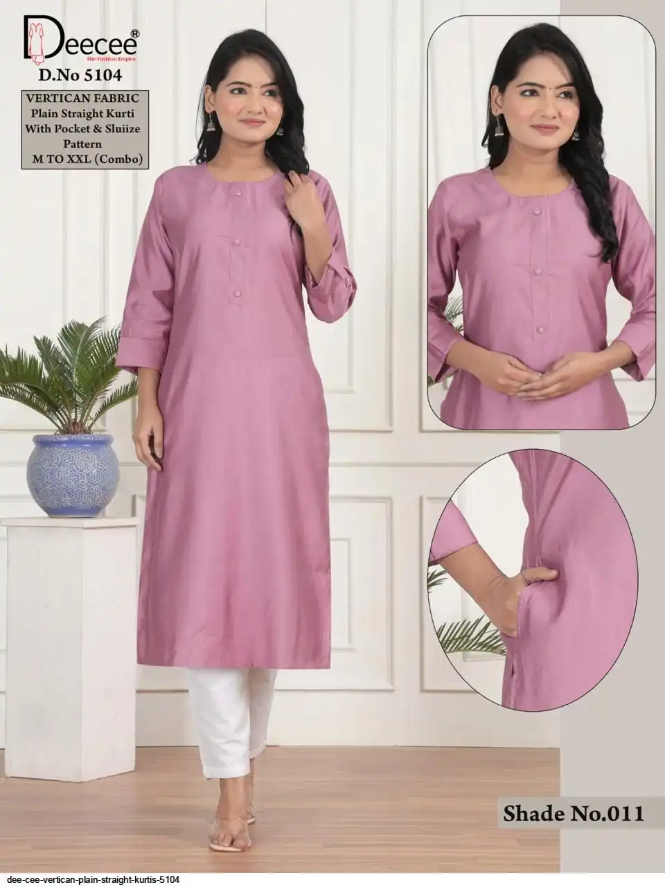 DEE CEE VERTICAN PLAIN STRAIGHT KURTIS 5104 O