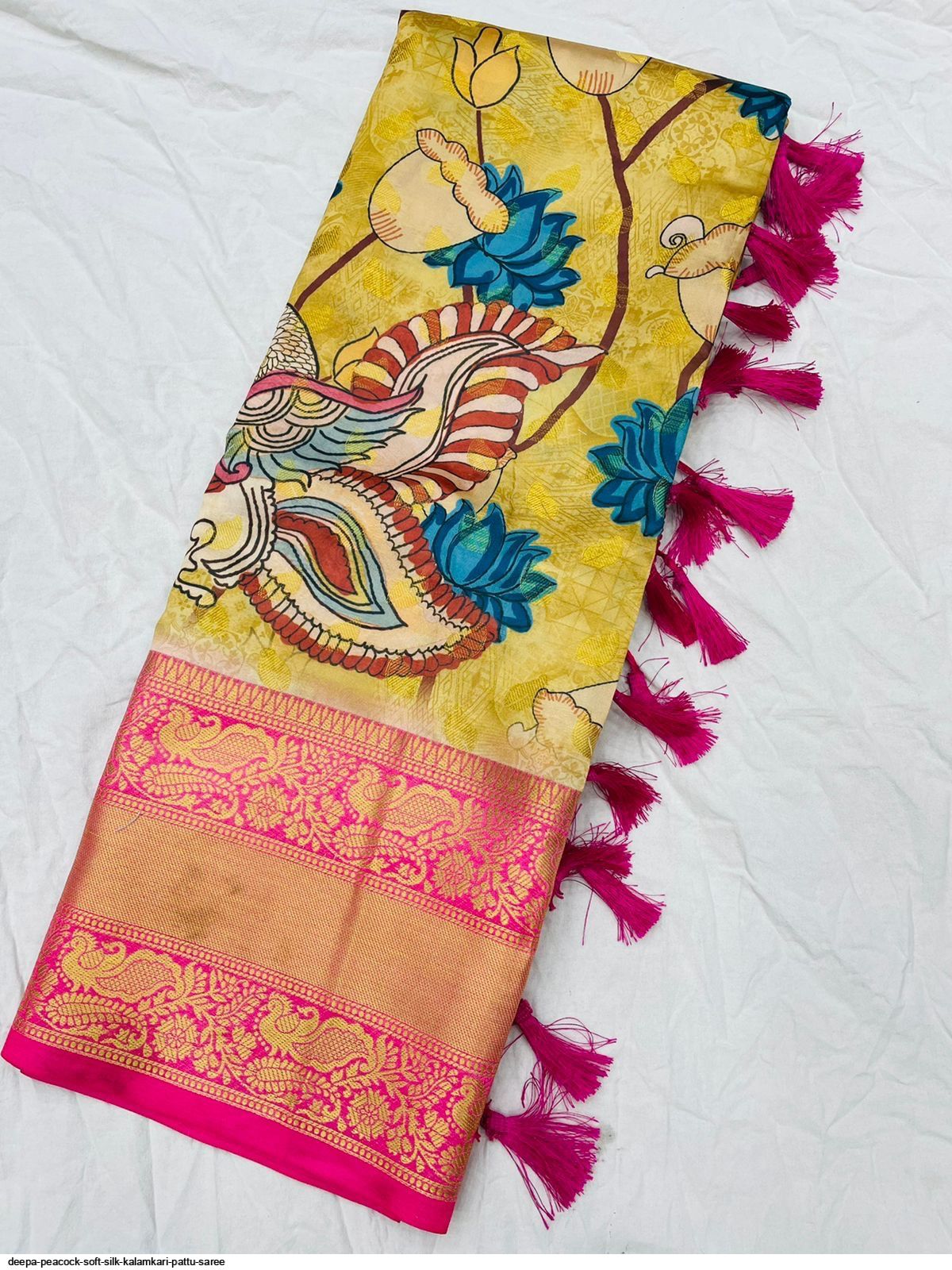 DEEPA PEACOCK SOFT SILK KALAMKARI PATTU SAREE