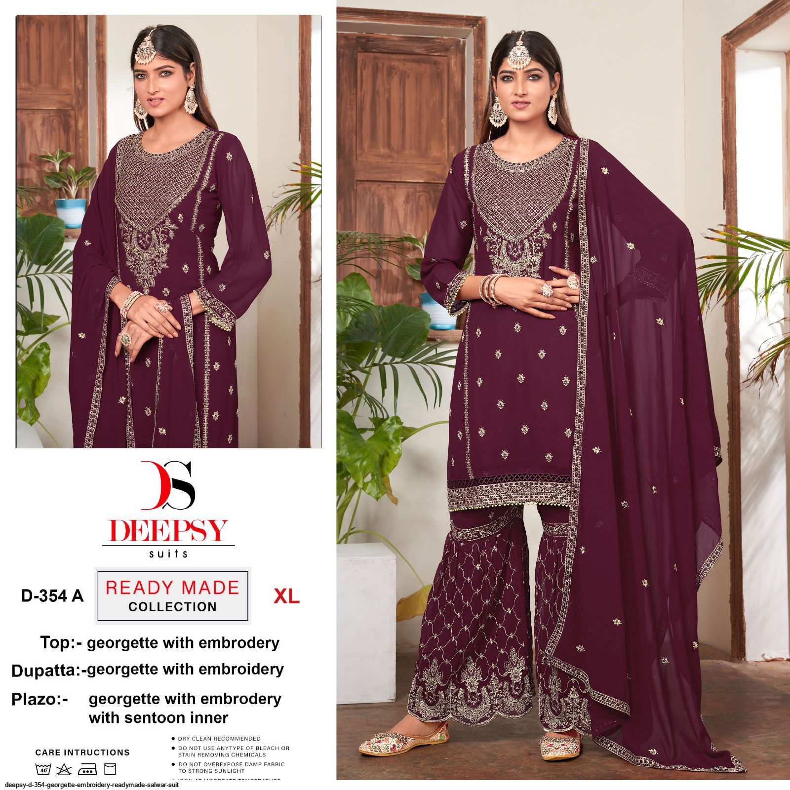 DEEPSY D 354 GEORGETTE EMBROIDERY READYMADE SALWAR SUIT