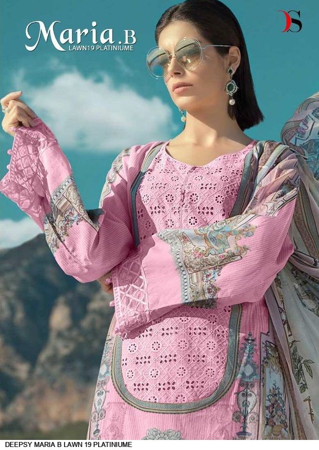 DEEPSY MARIA B LAWN 19 PLATINIUME Deepsy Suits Manufacturers