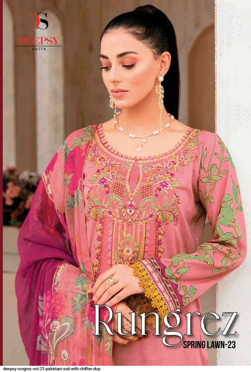 DEEPSY RUNGREZ VOL 23 PAKISTANI SUIT WITH CHIFFON DUP