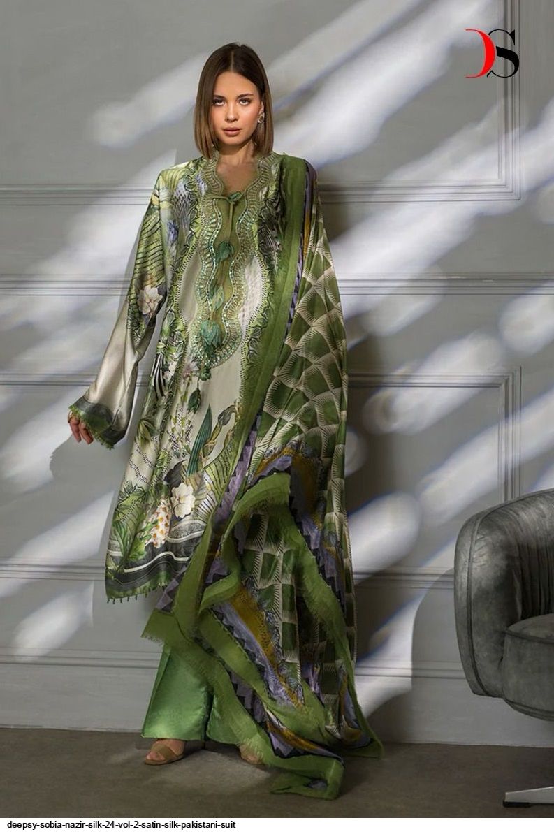 satin pakistani dress Pakistani Satin Silk Suits Red Silk Salwar Kameez: Pakistani Suit With Stone Embroidery