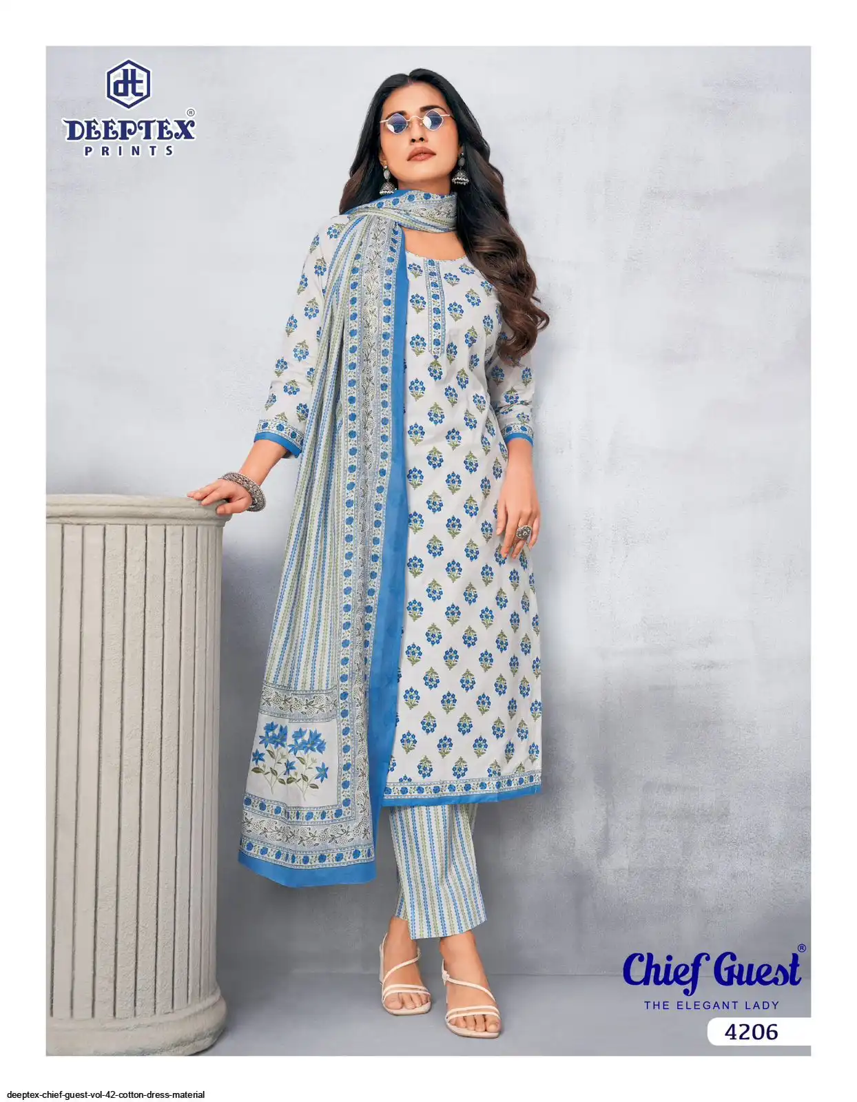 Chief Guest Ribben Deeptex Chief Guest Vol 42 Cotton Dress Material Wholesale