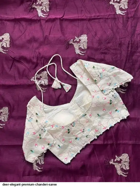 DEER ELEGANT PREMIUM CHANDERI SAREE 5