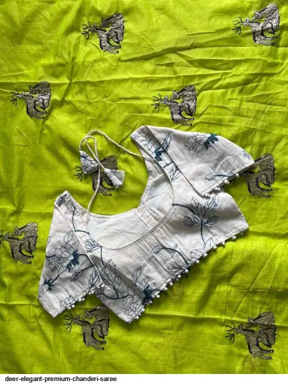 DEER ELEGANT PREMIUM CHANDERI SAREE 3