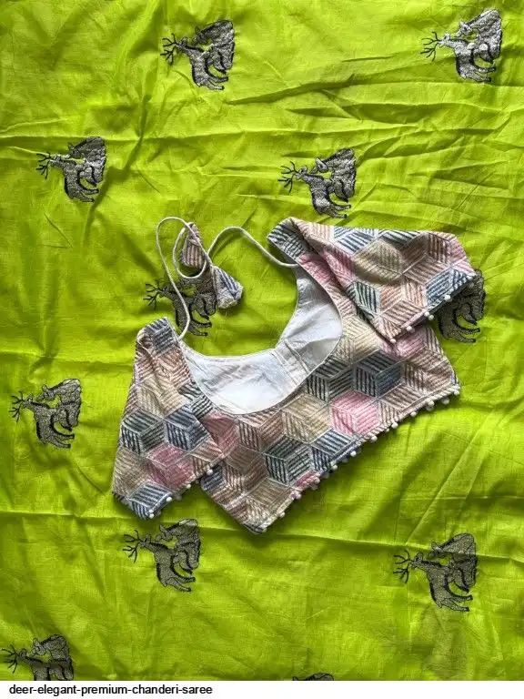 DEER ELEGANT PREMIUM CHANDERI SAREE 1