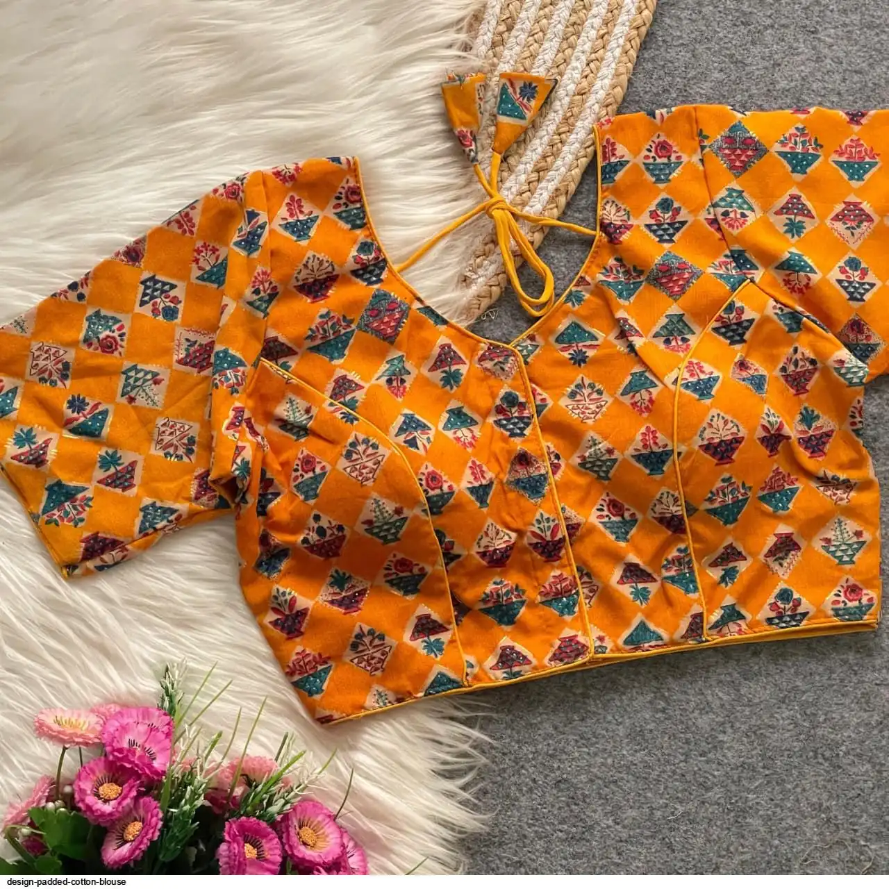 DESIGN PADDED COTTON BLOUSE 5